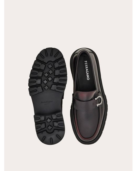 Ferragamo White Loafer With Gancini Detail for men