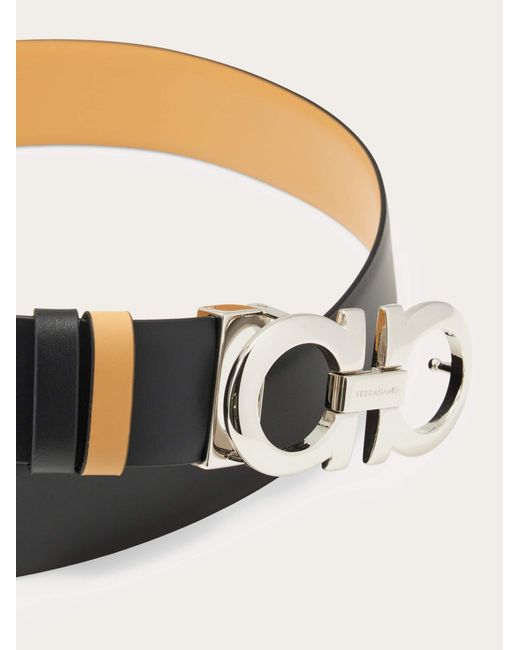 Ferragamo Natural Reversible And Adjustable Gancini Belt