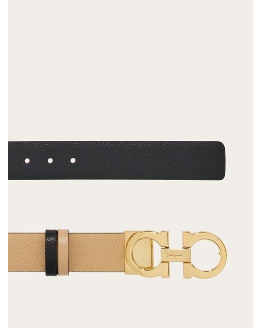 Ferragamo Natural Reversible And Adjustable Gancini Belt