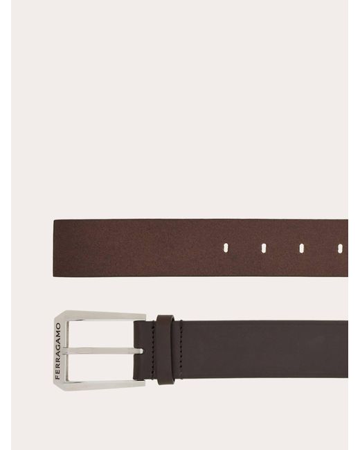 Ferragamo White Fixed Belt for men