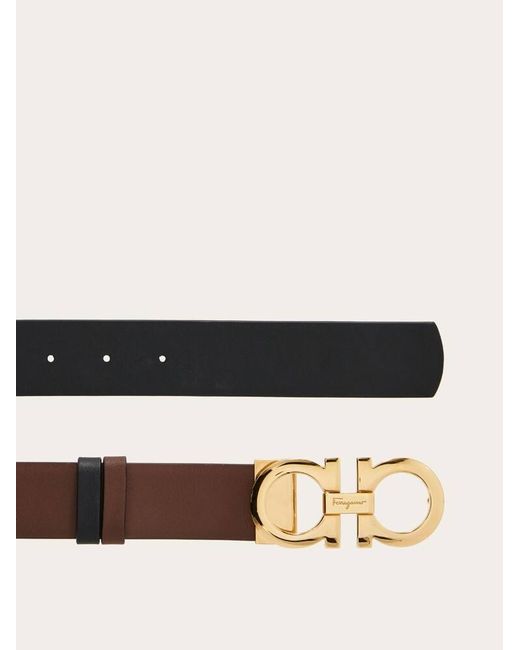 Ferragamo White Reversible And Adjustable Gancini Belt