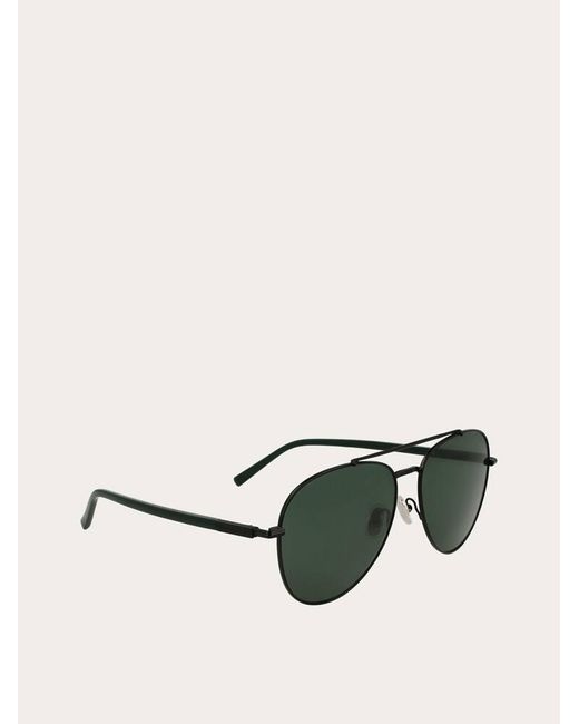 Ferragamo Green Aviator Frame Sunglasses for men