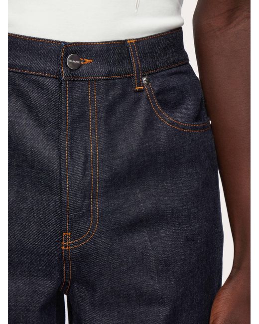Ferragamo Blue Five Pocket Trouser for men