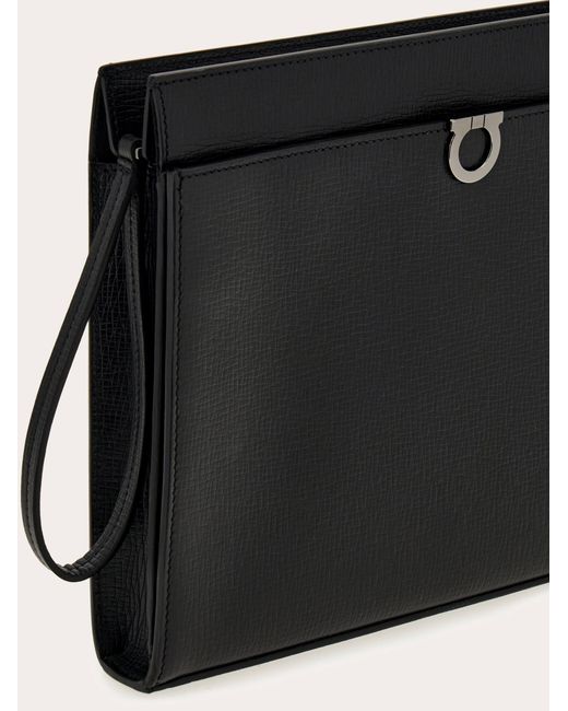 Uomo Pouch Gancini di Ferragamo in Black da Uomo
