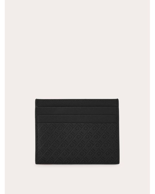 Ferragamo Black Monogram Credit Card Holder for men