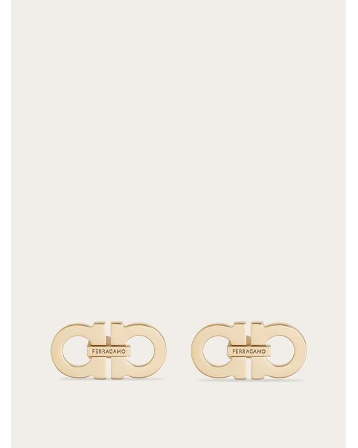 Ferragamo Natural Double Gancini Earrings