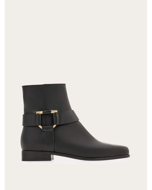 Mujer Botines Adorno Gancini Negro Talla .5 Ferragamo de color Black