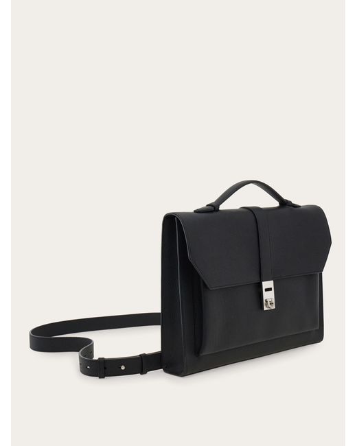 Uomo Briefcase Fibbia Hug di Ferragamo in Black da Uomo