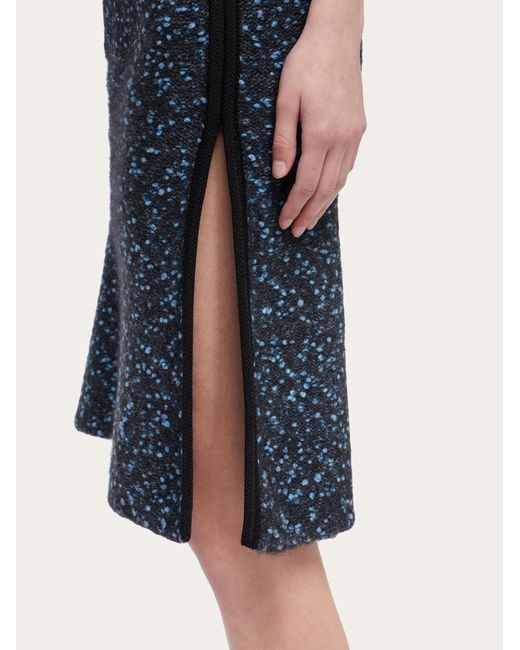 Ferragamo Blue Knitted Bouclé Skirt