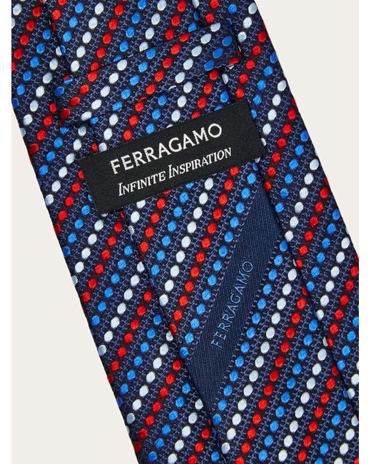 Ferragamo Blue Dots Jacquard Tie for men