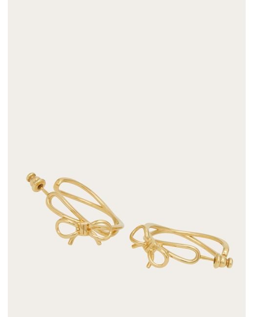 Ferragamo Metallic Earrings With Bow