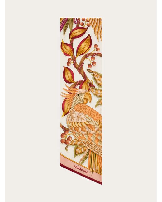 Ferragamo White Parrots Print Bandeau