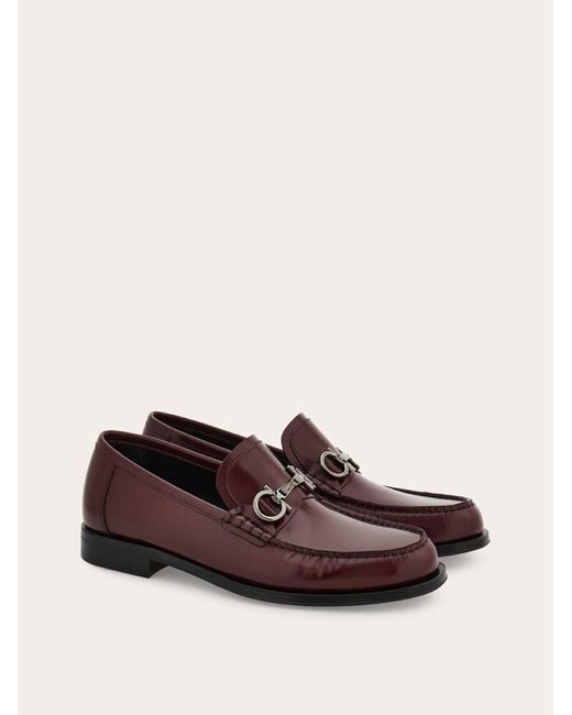 Ferragamo Brown Loafer With Gancini Buckle for men