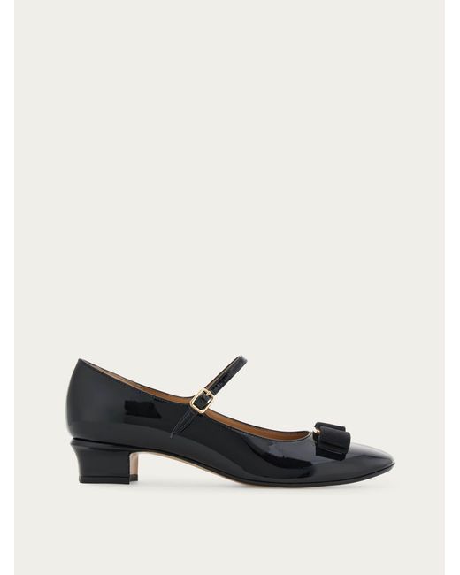 Ferragamo White Vara Bow Mary Jane
