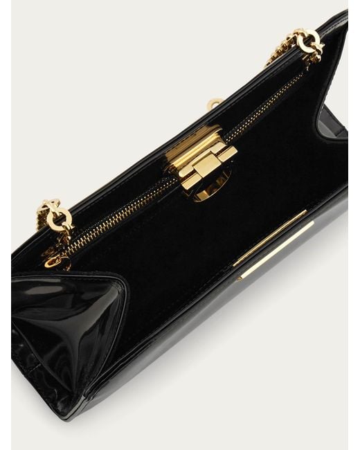 Ferragamo Black Diana Clutch