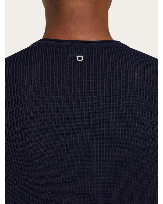Ferragamo Blue V-Neck Sweater for men