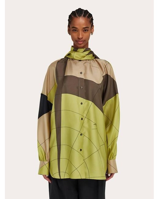 Donna Camicia Con Fusciacca di Ferragamo in Green