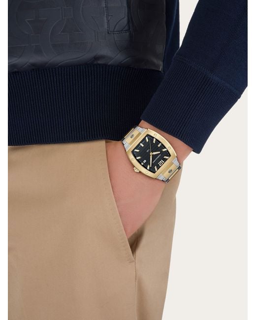 Ferragamo Herren F80 Tonneau 3H Uhr in White für Herren