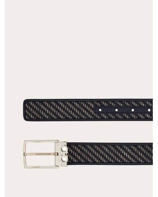 Ferragamo White Adjustable Belt for men
