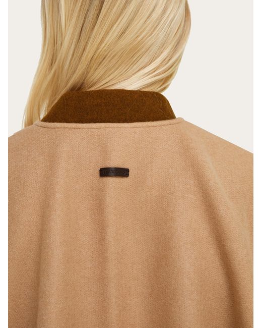 Ferragamo Brown Geometrical Renaissance Print Reversible Cape