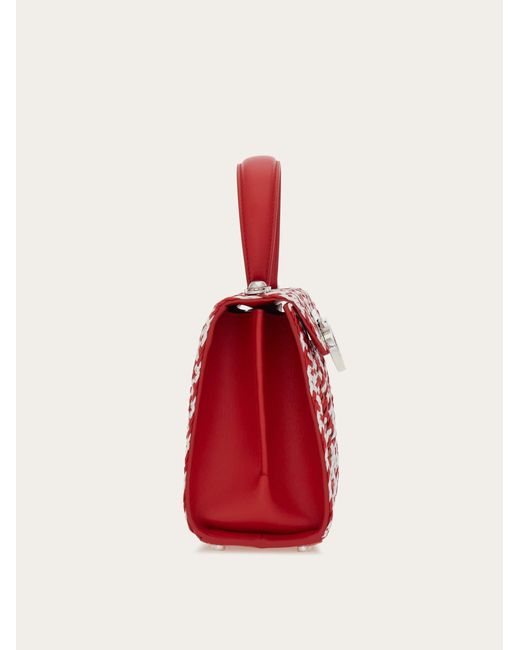 Ferragamo Red Iconic Top Handle (S)