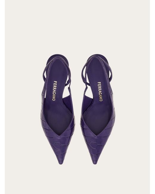 Ferragamo Purple Mid Heel Slingback