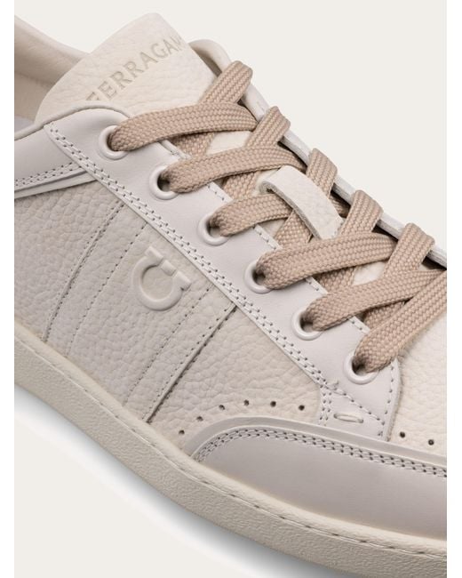 Ferragamo Natural Low-Top Sneaker With Signature for men
