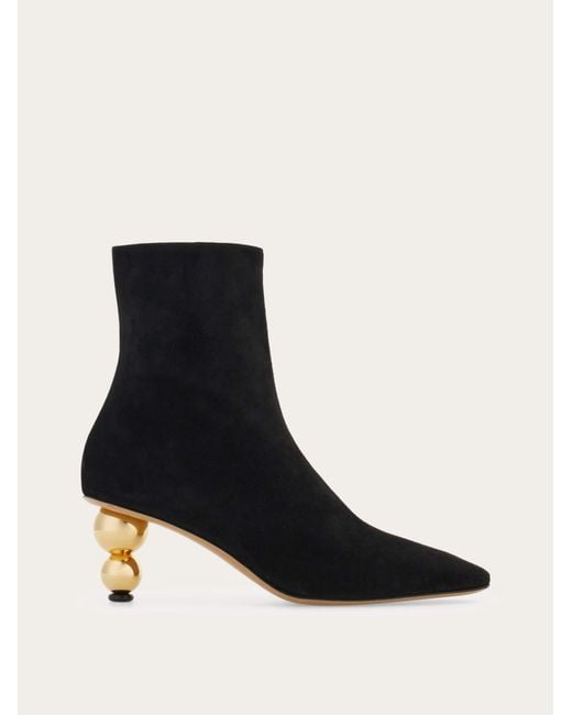 Ferragamo Black Spherical Heel Ankle Boot