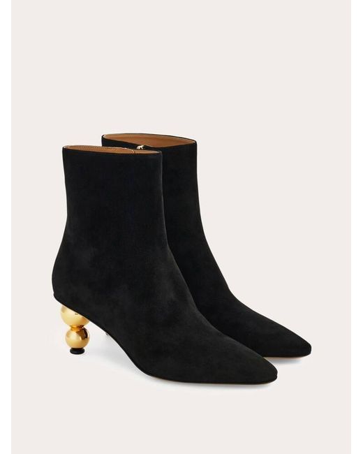 Ferragamo Black Spherical Heel Ankle Boot