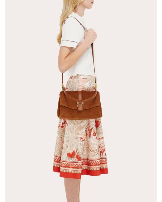 Ferragamo Brown Mia Shoulder Bag (S)