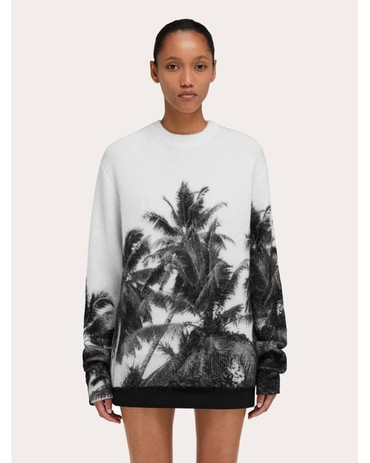 Mujer Jersey Estampado Trinidad Blanco Ferragamo de color White