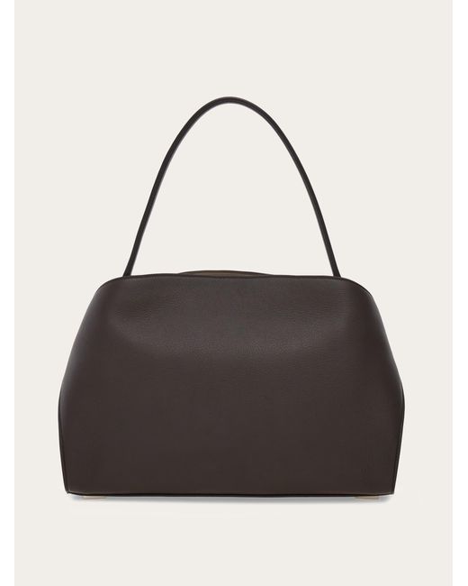 Ferragamo Black Hug Soft Shoulder Bag (M)