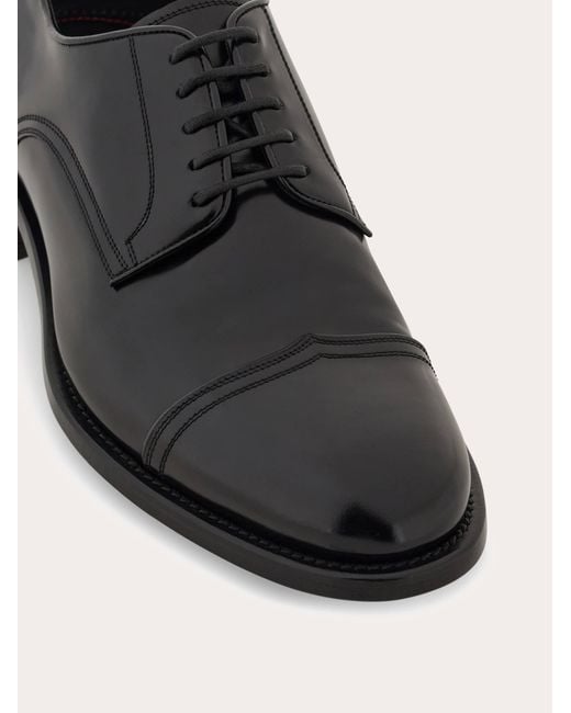 Ferragamo Black Oxford With Perforated Detailing for men