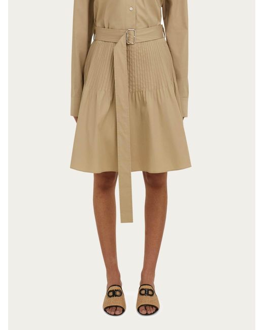 Ferragamo Natural Skirt With Micro Detail