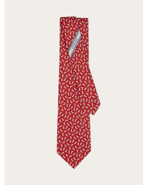 Ferragamo Pink Tournament Print Silk Tie for men