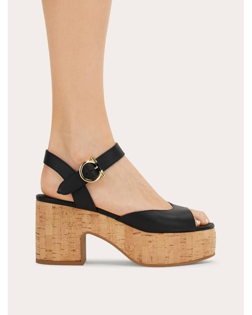 Ferragamo Black Platform Sandal