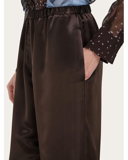 Ferragamo Brown Satin Trouser