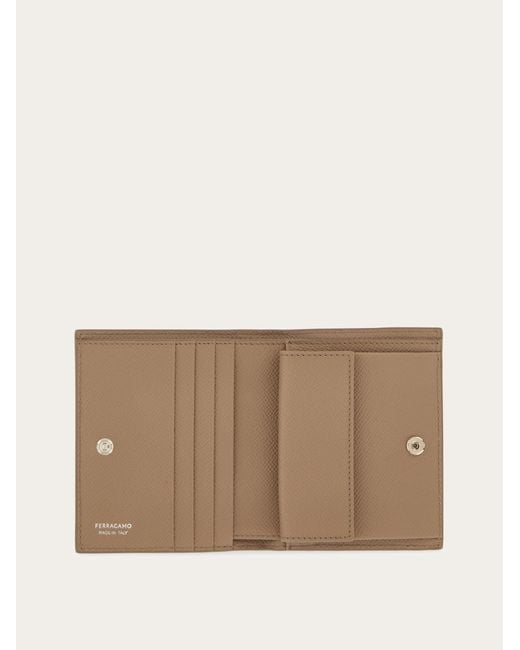 Ferragamo Natural Gancini Compact Wallet