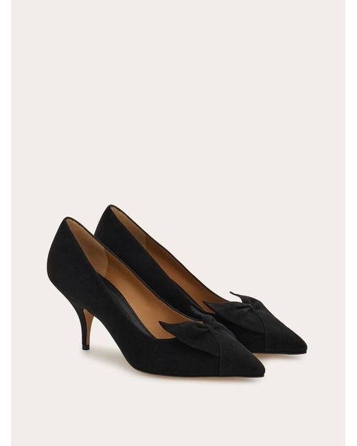 Ferragamo Black Soft Bow Pump