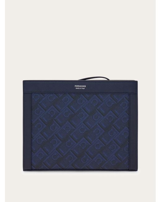 Ferragamo Blue Monogram Pouch for men