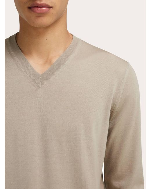 Ferragamo Natural V-Neck Sweater for men