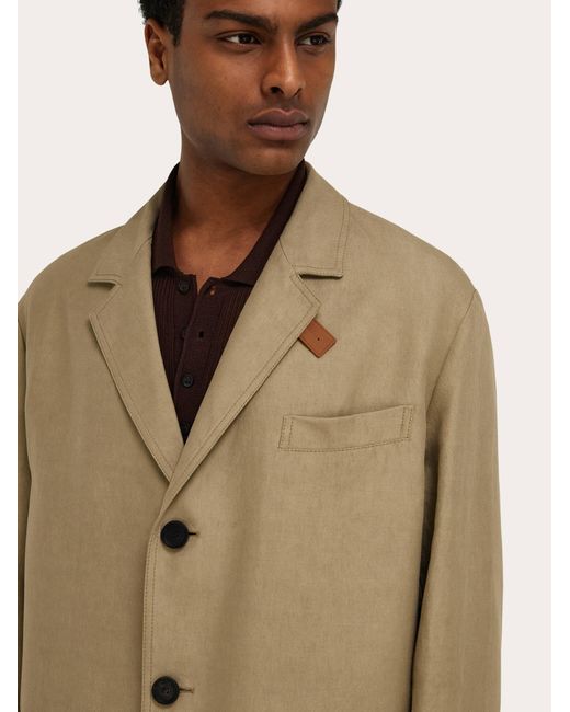 Ferragamo Natural Linen Blend Duster for men