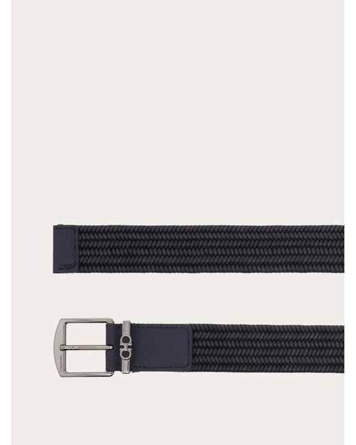 Ferragamo White Woven Belt for men