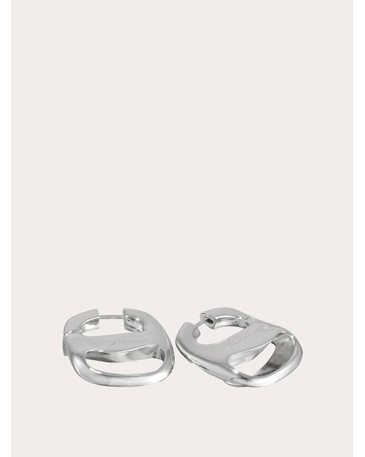Ferragamo White Damen Ohrringe Vara-Schnalle