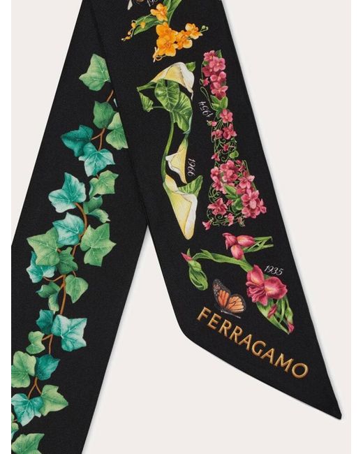 Ferragamo Green Eden Shoes Print Silk Mini Bandeau