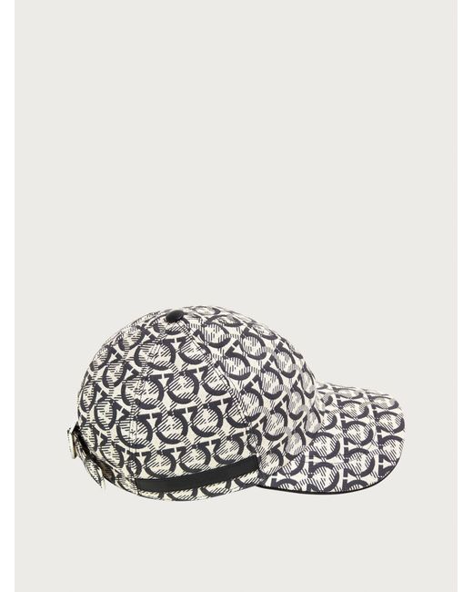 Ferragamo White Gancini Baseball Cap for men
