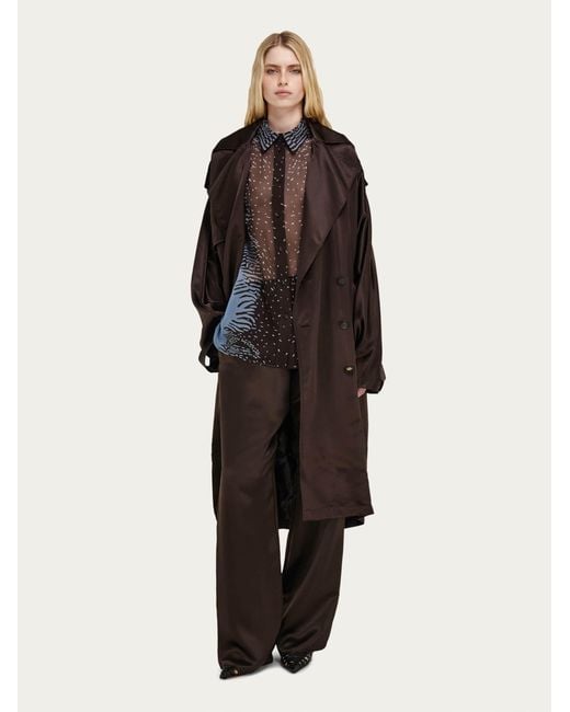 Ferragamo Brown Satin Trouser