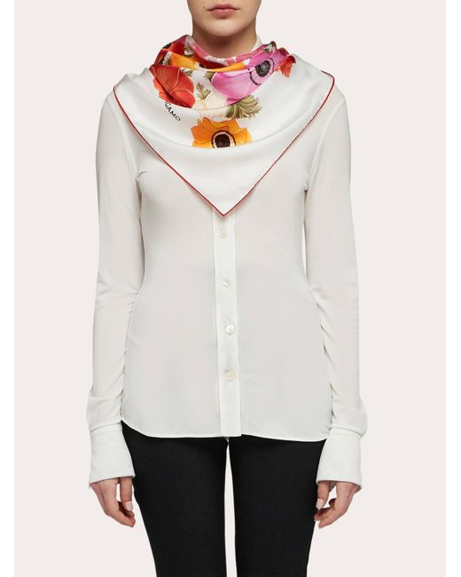 Ferragamo Pink Anemone Scarf