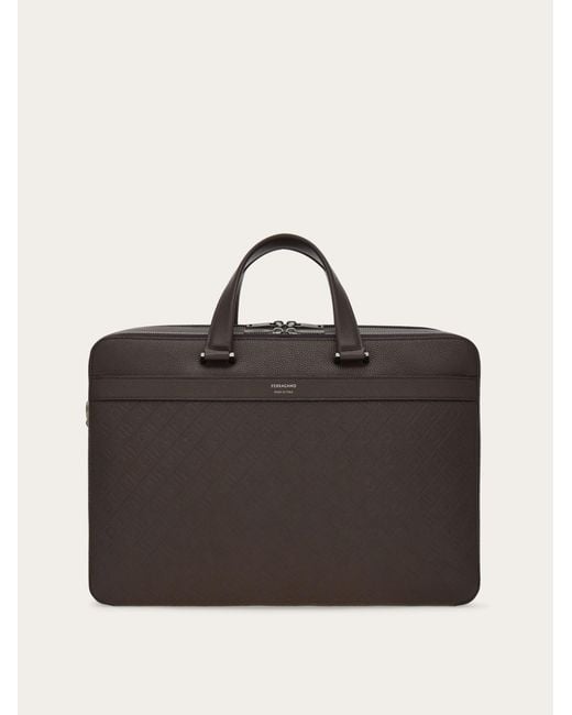Ferragamo Black Monogram Briefcase for men