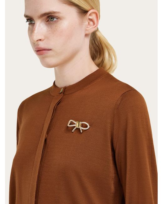 Ferragamo Natural Vara Bow Broach